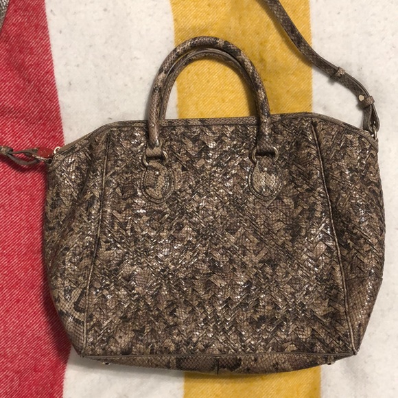 Cole Haan large faux snakeskin cross body - Picture 3 of 7
